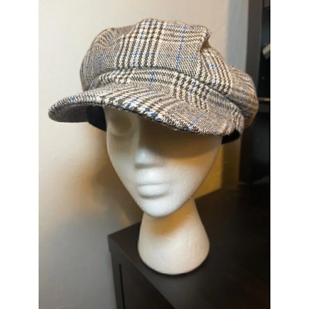 Urban Outfitters Women's Brown and Black Newsboy Caps Brown Tweed S/M